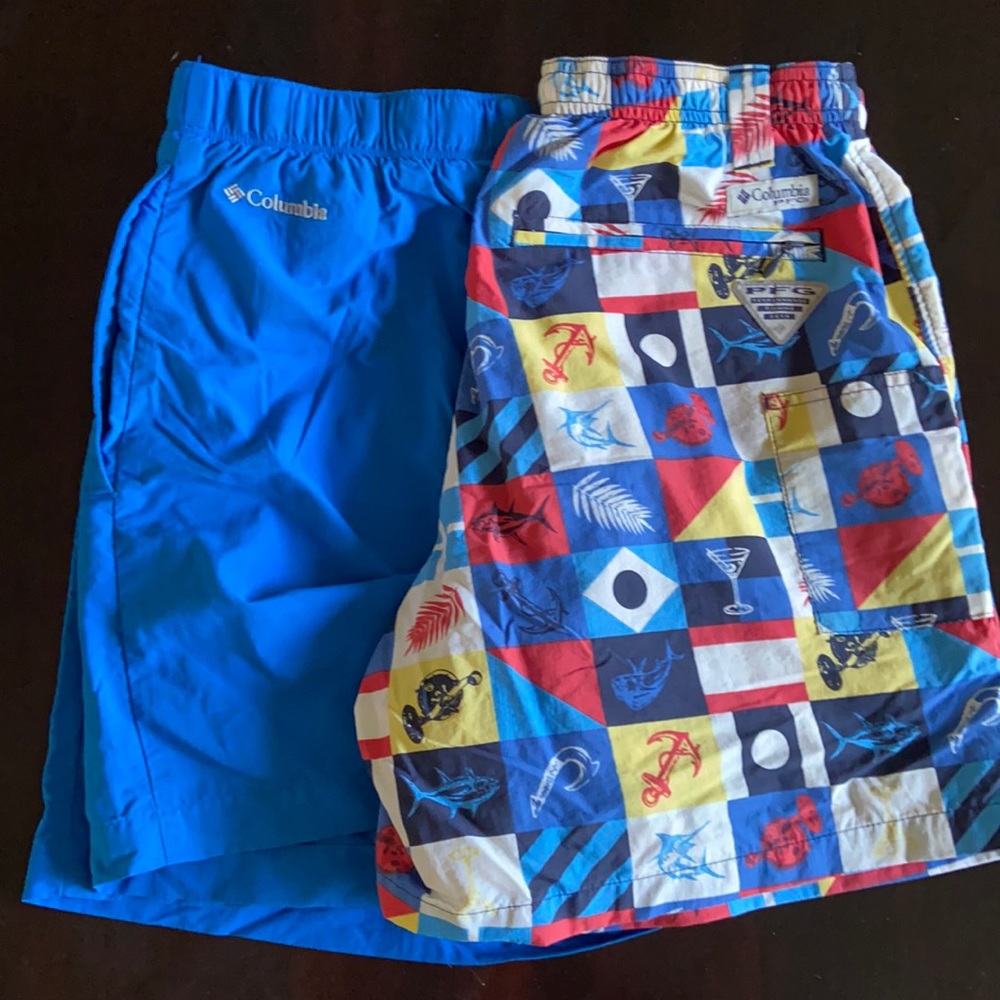 Two men’s Columbia bathing suits | size small